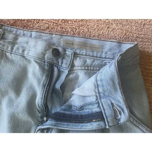 TFS Twentyfourseven Women’s High Rise Mom Jeans Blue Light Wash S/M - Picture 2 of 8